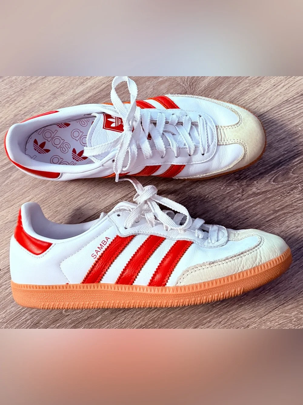 adidas White & Red Samba Sneakers size 9